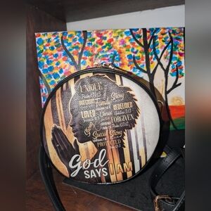 God Says I Am Round Crossbody